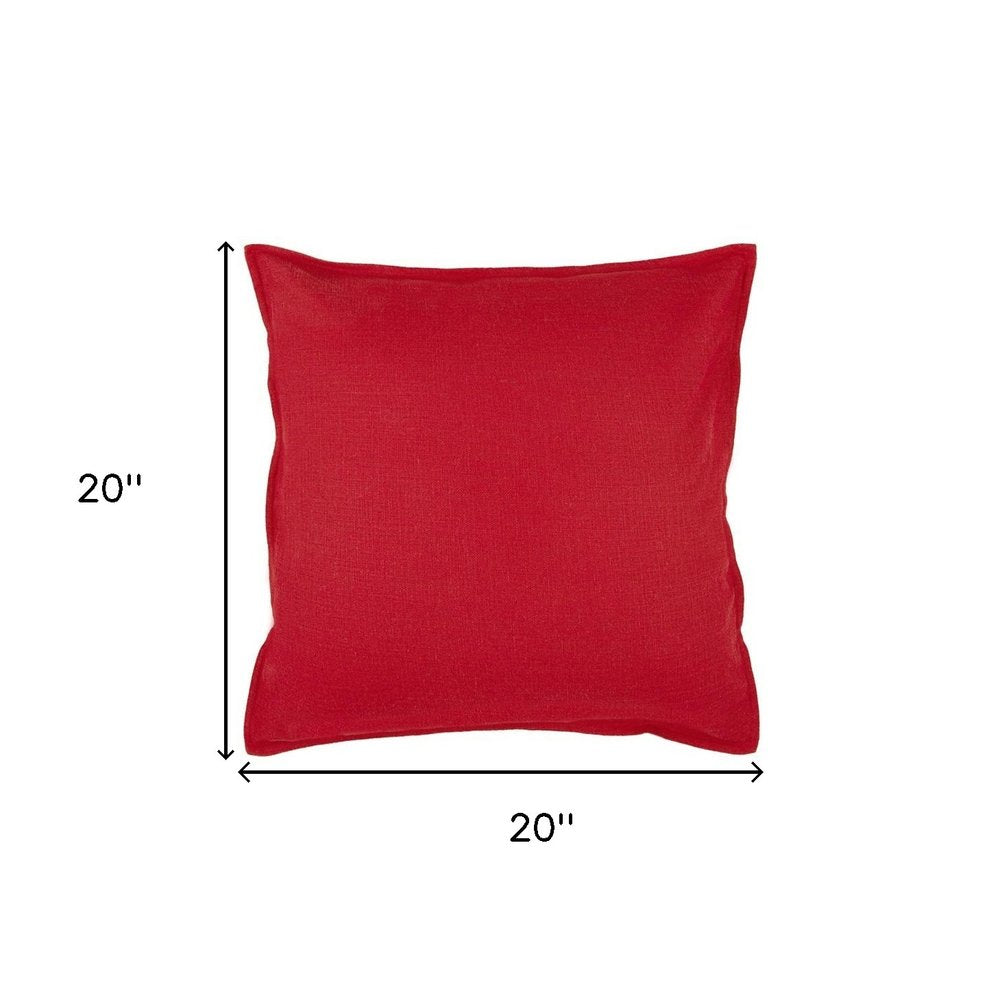 20" Red Cotton Throw Pillow