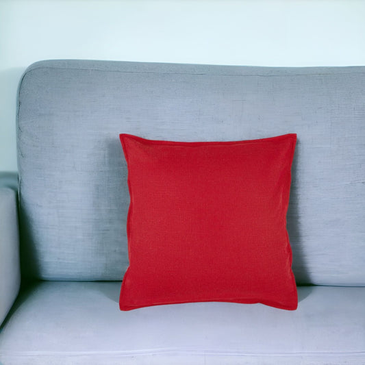 20" Red Cotton Throw Pillow 6.25" (L) x 20.0" (W) x 20.0" (H) FurniFindUSA