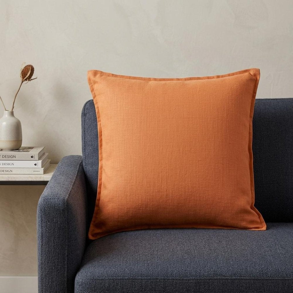 20" Orange Cotton Throw Pillow — view 5