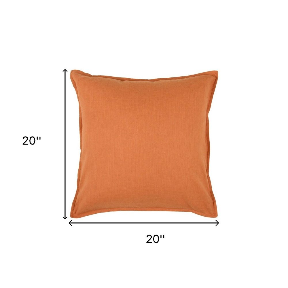 20" Orange Cotton Throw Pillow
