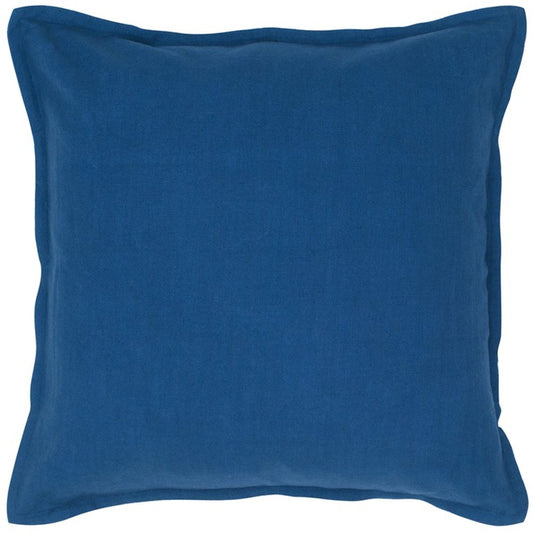 20" Blue Cotton Throw Pillow
