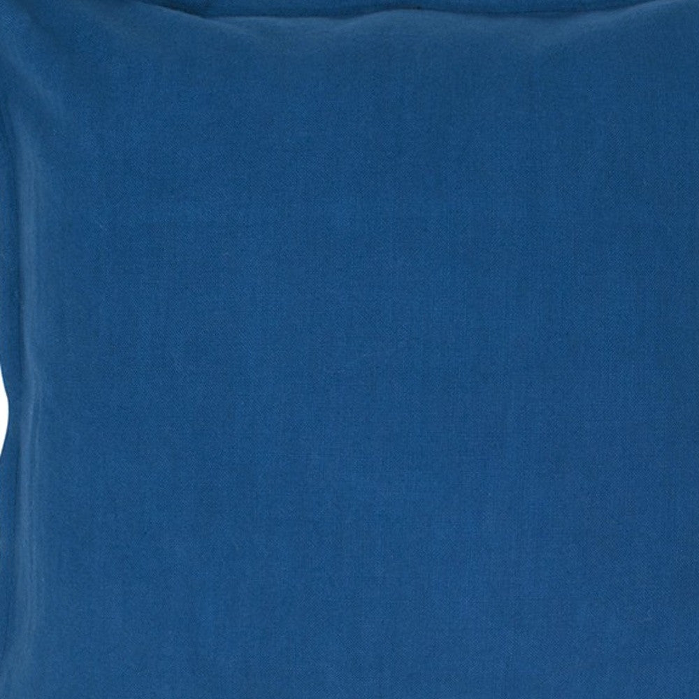 20" Blue Cotton Throw Pillow 6.25" (L) x 20.0" (W) x 20.0" (H) FurniFindUSA