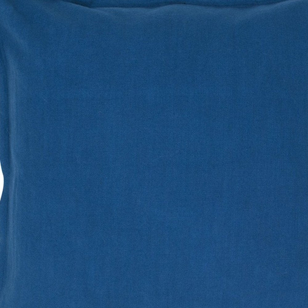 20" Blue Cotton Throw Pillow — view 3