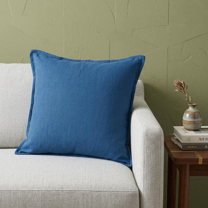 20" Blue Cotton Throw Pillow HomeRoots