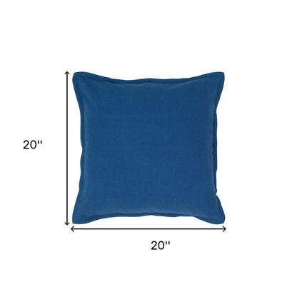 20" Blue Cotton Throw Pillow HomeRoots