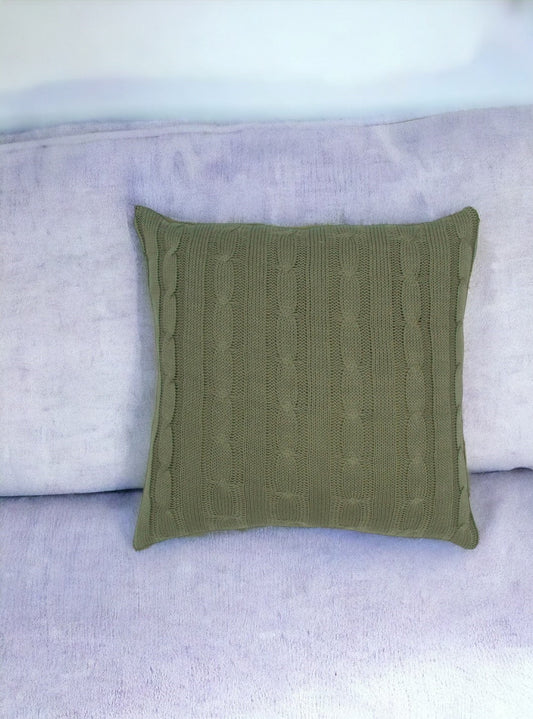 18" Olive Cotton Throw Pillow FurniFindUSA