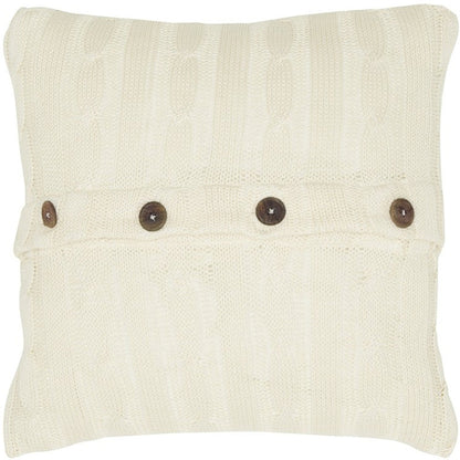 18" Ivory Cotton Throw Pillow FurniFindUSA