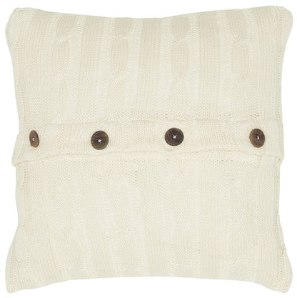 18" Ivory Cotton Throw Pillow FurniFindUSA