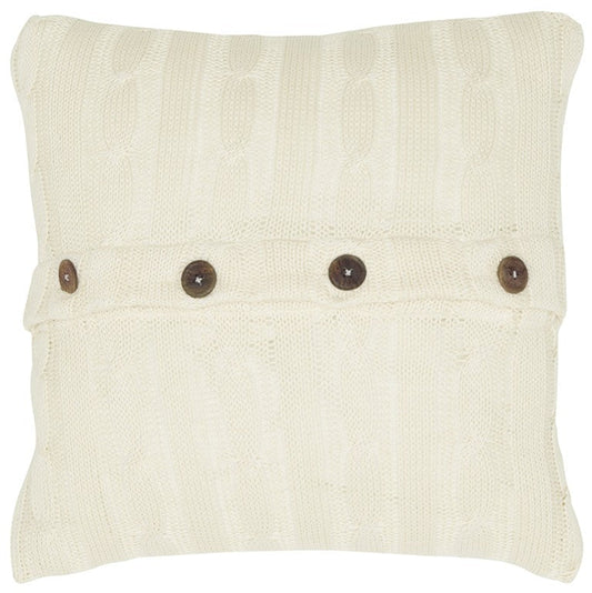 18" Ivory Cotton Throw Pillow FurniFindUSA