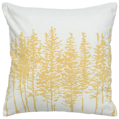 18" Yellow and Ivory Cotton Throw Pillow 6.25" (L) x 18.0" (W) x 18.0" (H) FurniFindUSA