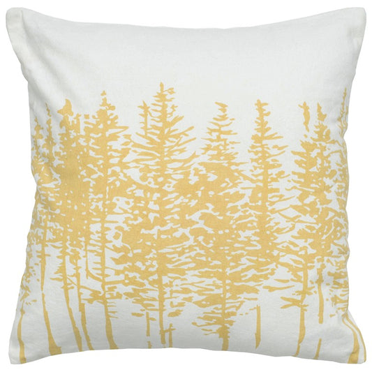 18" Yellow and Ivory Cotton Throw Pillow 6.25" (L) x 18.0" (W) x 18.0" (H) FurniFindUSA