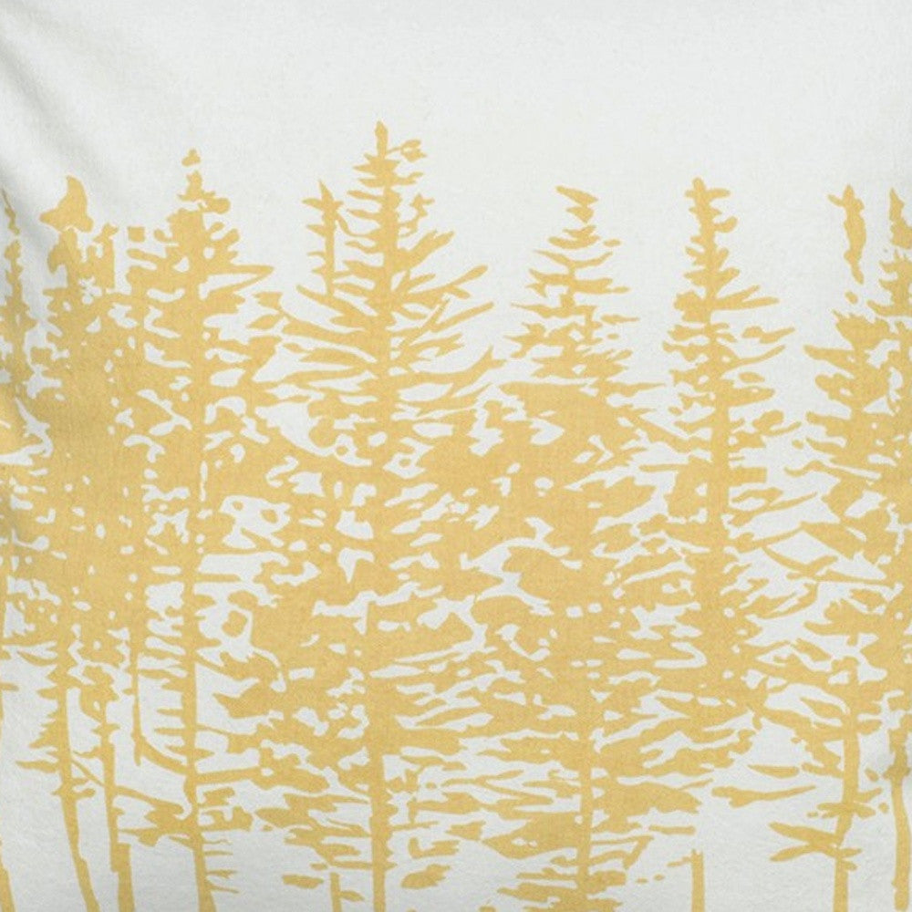 18" Yellow and Ivory Cotton Throw Pillow 6.25" (L) x 18.0" (W) x 18.0" (H) FurniFindUSA