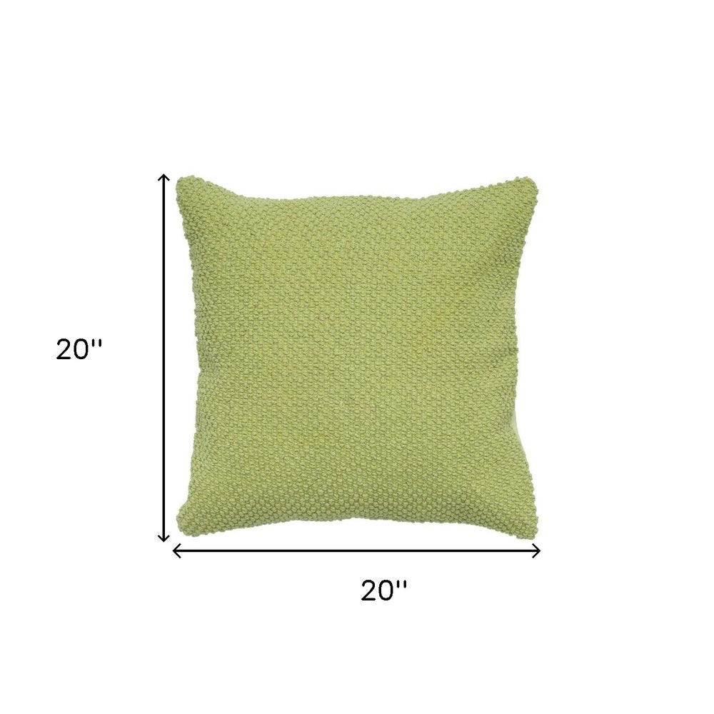 20" Green Cotton Throw Pillow