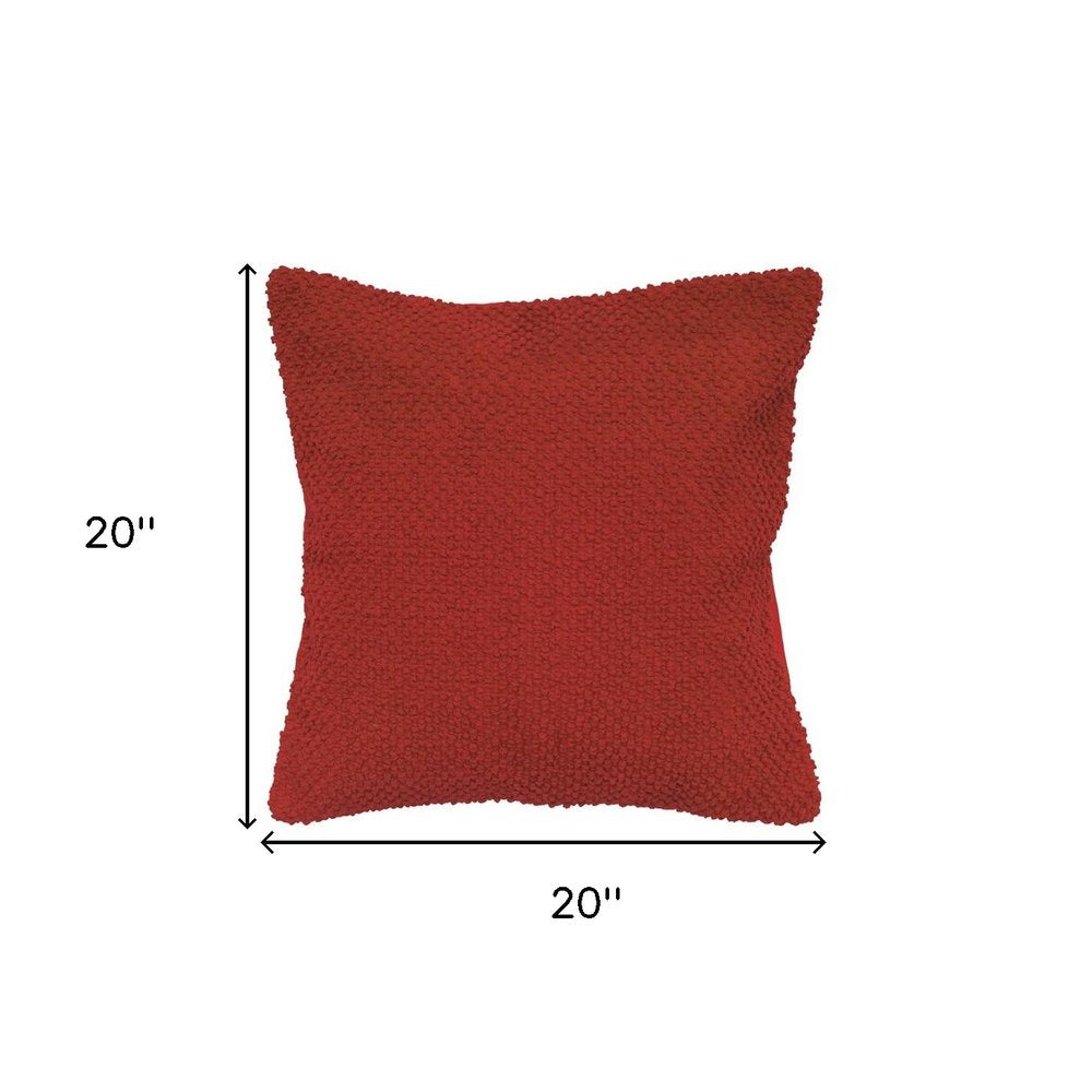 20" Red Cotton Throw Pillow — view 2