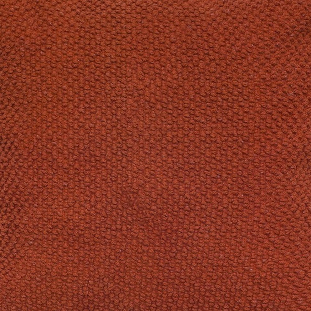 20" Burnt Orange Cotton Throw Pillow with Nubby Texture — view 3