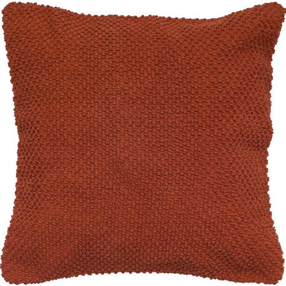 20" Burnt Orange Cotton Throw Pillow with Nubby Texture HomeRoots