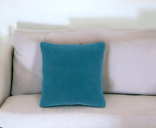 20" Teal Cotton Throw Pillow FurniFindUSA