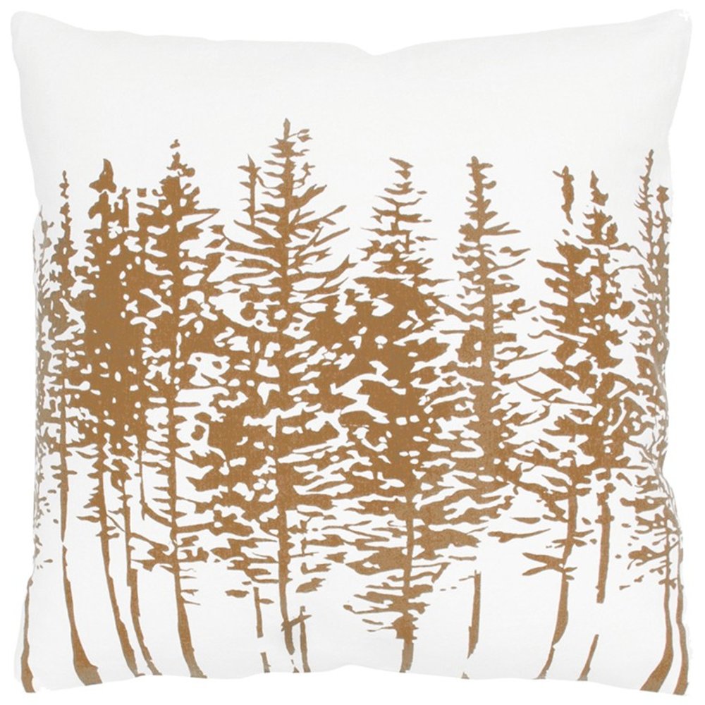 18" Brown and Ivory Forest Cotton Throw Pillow — view 1