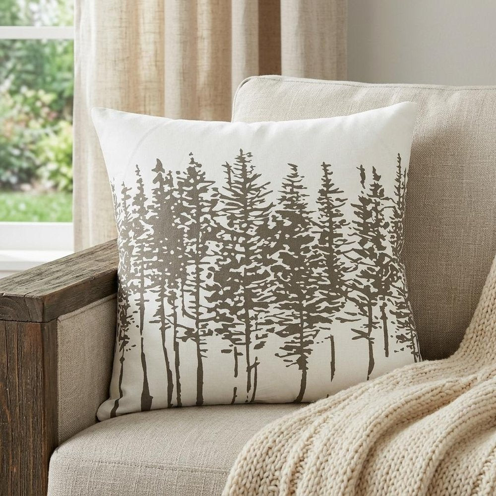 18" Gray Cotton Throw Pillow — view 4
