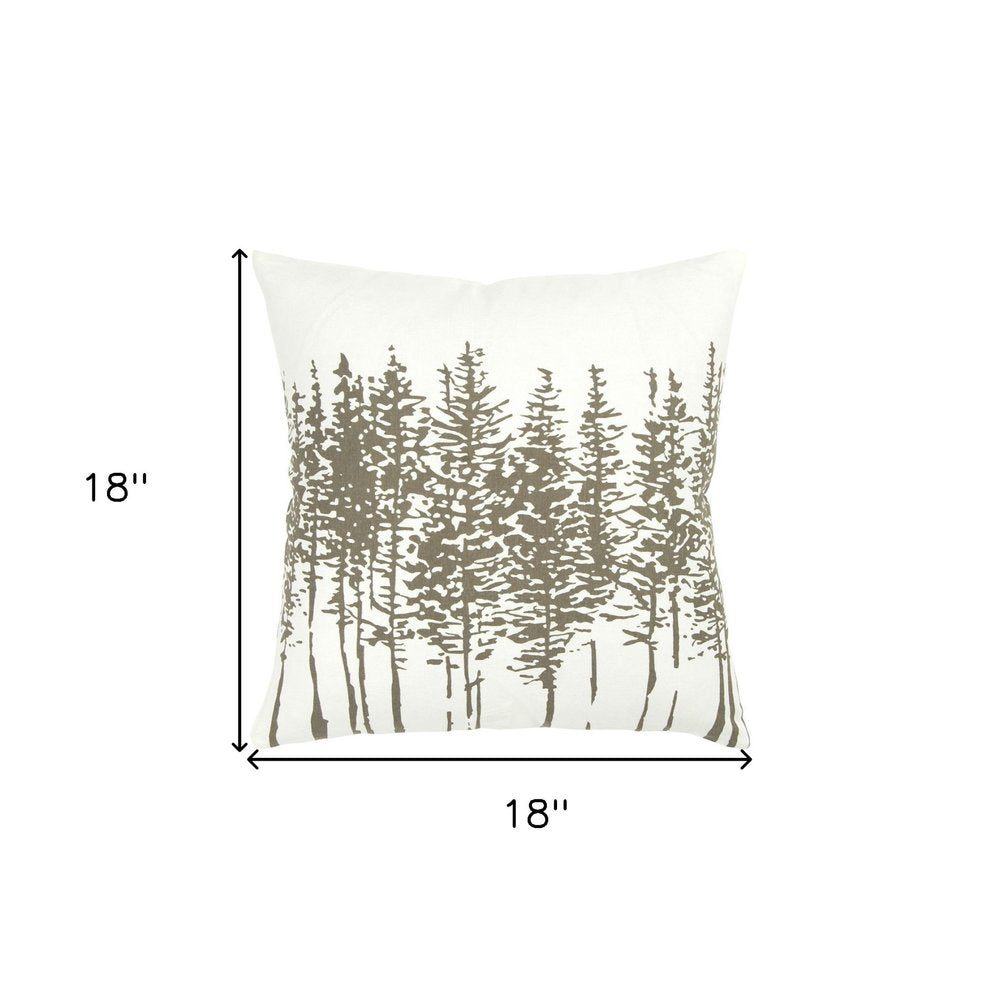 18" Gray Cotton Throw Pillow HomeRoots