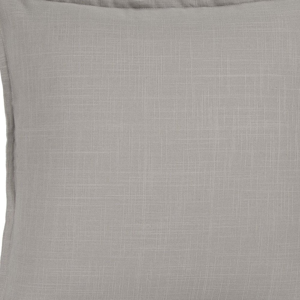 20" Gray Cotton Throw Pillow