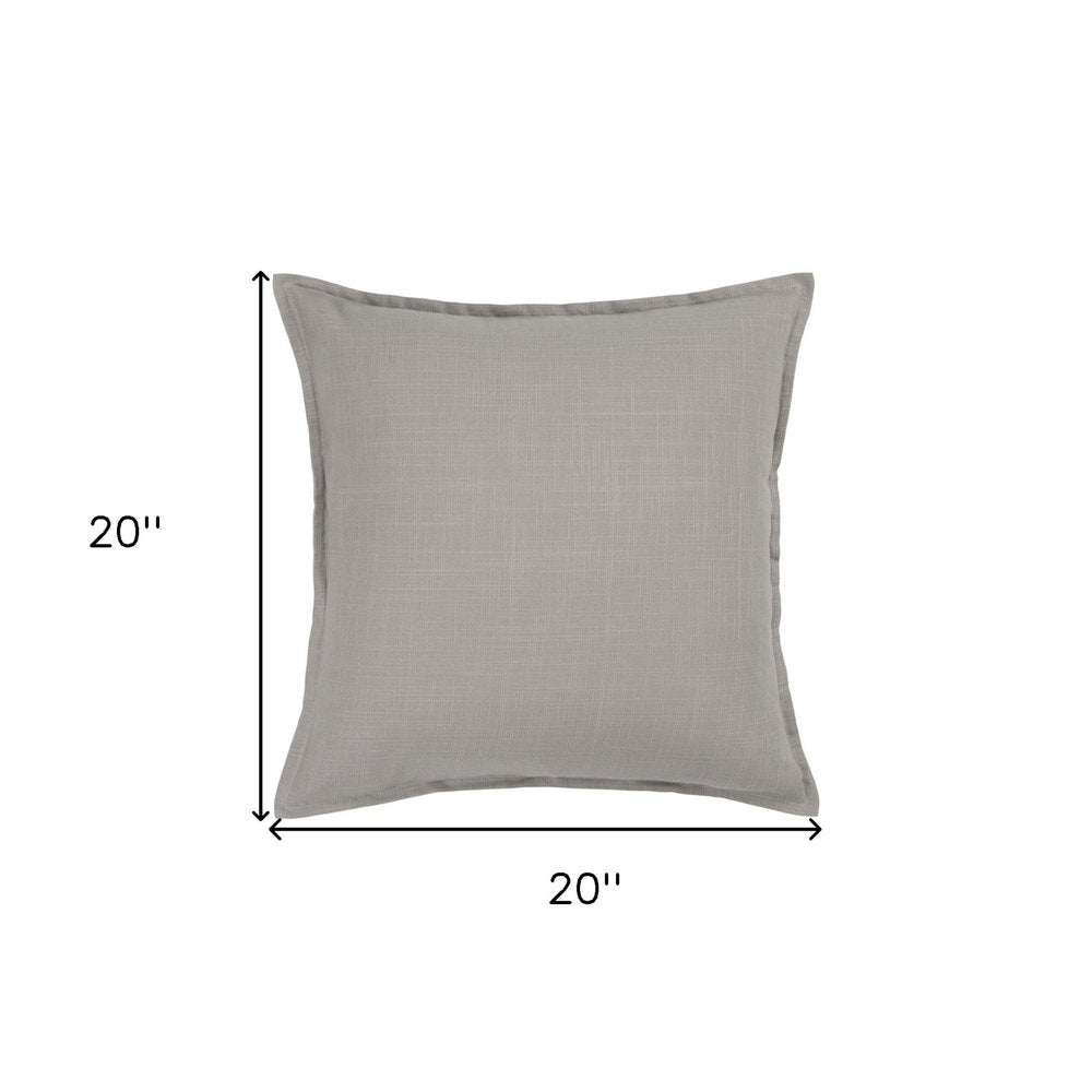 20" Gray Cotton Throw Pillow — view 2