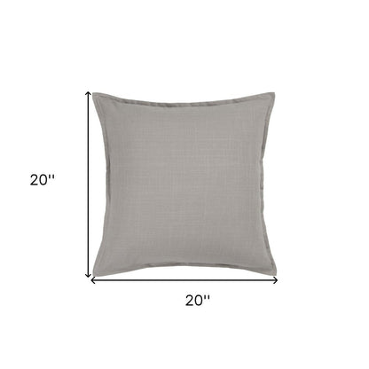 20" Gray Cotton Throw Pillow