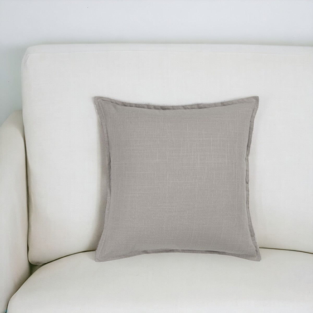 20" Gray Cotton Throw Pillow 6.25" (L) x 20.0" (W) x 20.0" (H) FurniFindUSA