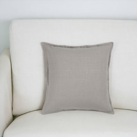 20" Gray Cotton Throw Pillow 6.25" (L) x 20.0" (W) x 20.0" (H) FurniFindUSA