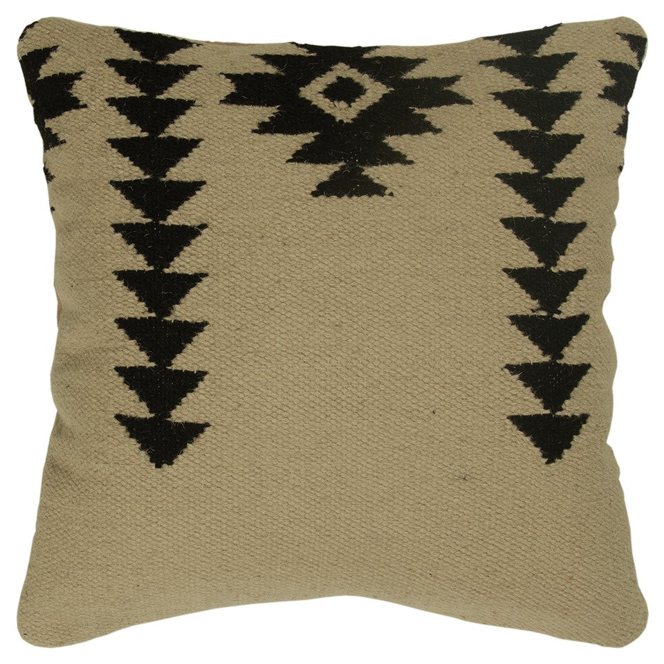 18" Black and Ivory Cotton Throw Pillow 6.25" (L) x 18.0" (W) x 18.0" (H) FurniFindUSA