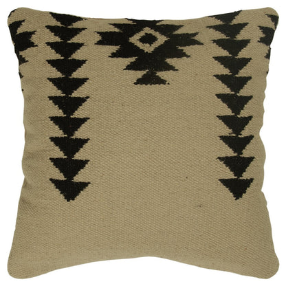 18" Black and Ivory Cotton Throw Pillow 6.25" (L) x 18.0" (W) x 18.0" (H) FurniFindUSA