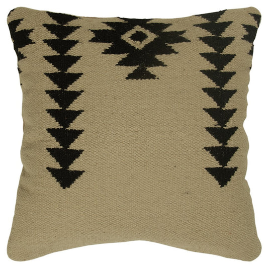 18" Black and Ivory Cotton Throw Pillow 6.25" (L) x 18.0" (W) x 18.0" (H) FurniFindUSA