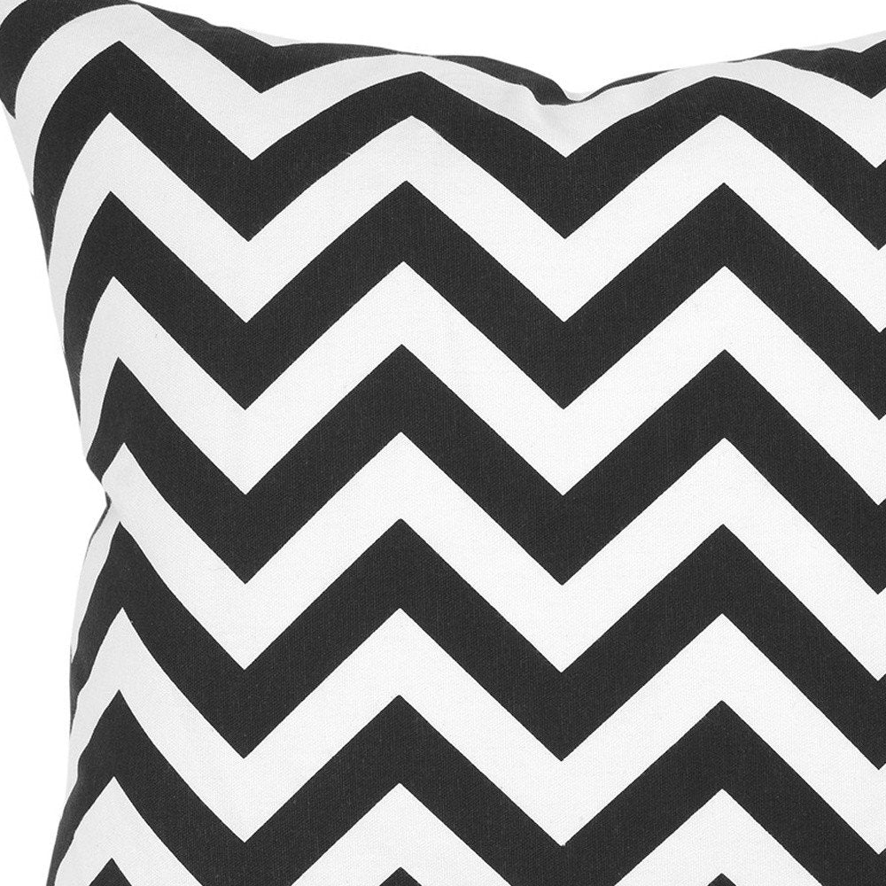 18" Black and Ivory Cotton Throw Pillow — view 3