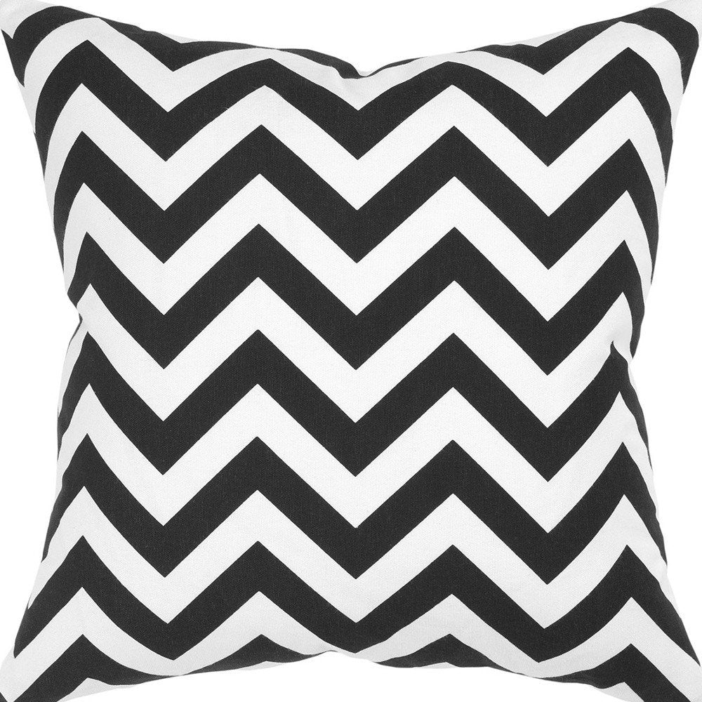 18" Black and Ivory Cotton Throw Pillow — view 4