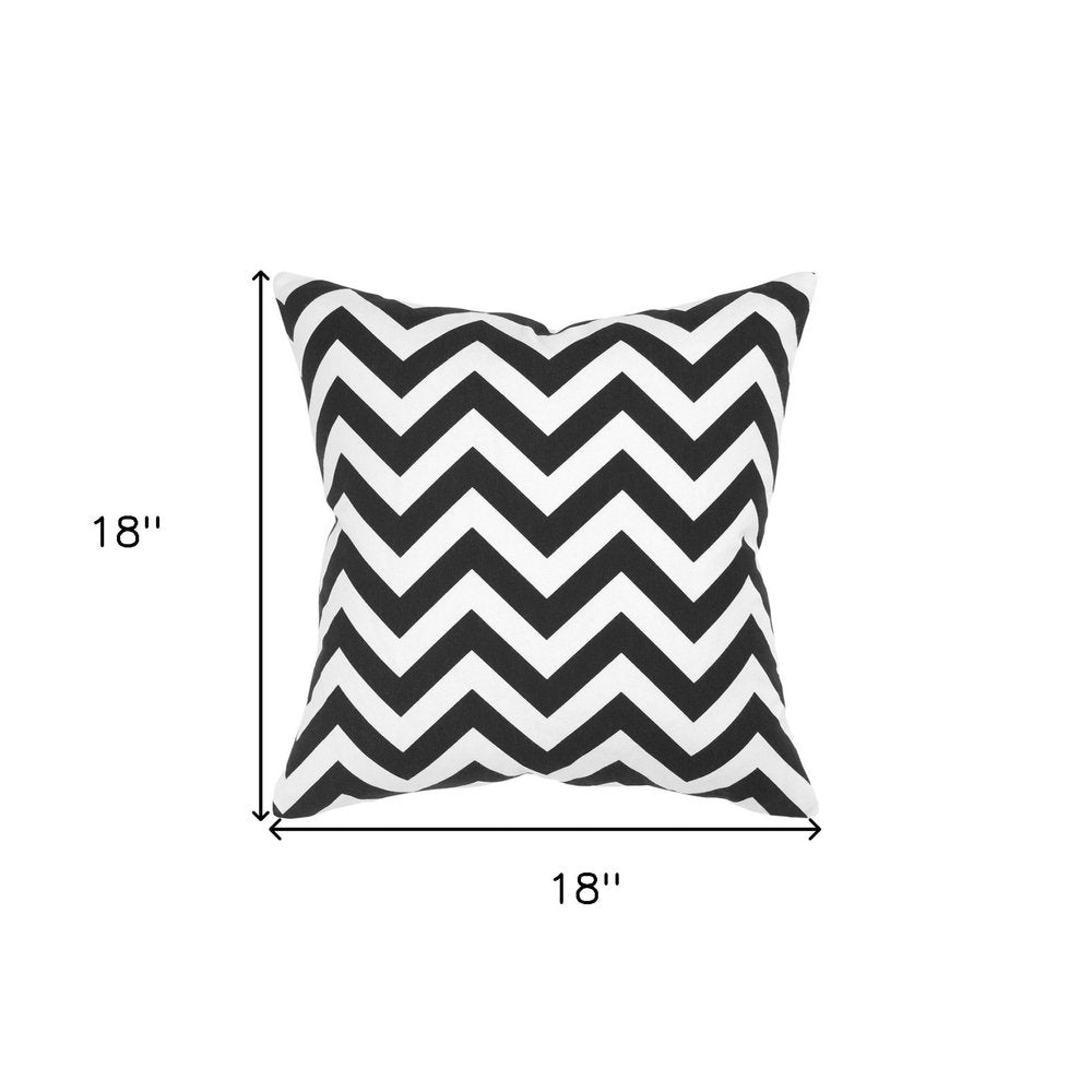 18" Black and Ivory Cotton Throw Pillow — view 2