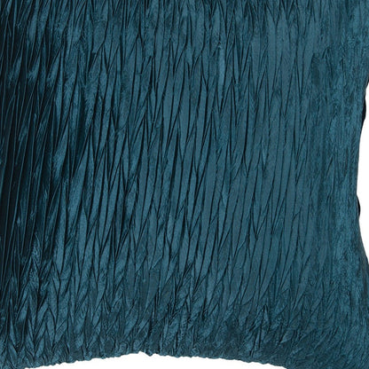 18" Teal Blue Crinkle Cotton Throw Pillow FurniFindUSA