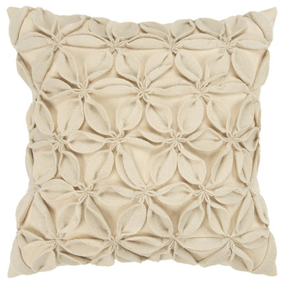 Cream Pinwheel Floral Petal Down Filled Throw Pillow HomeRoots