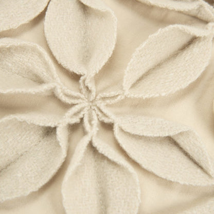 Cream Pinwheel Floral Petal Down Filled Throw Pillow HomeRoots