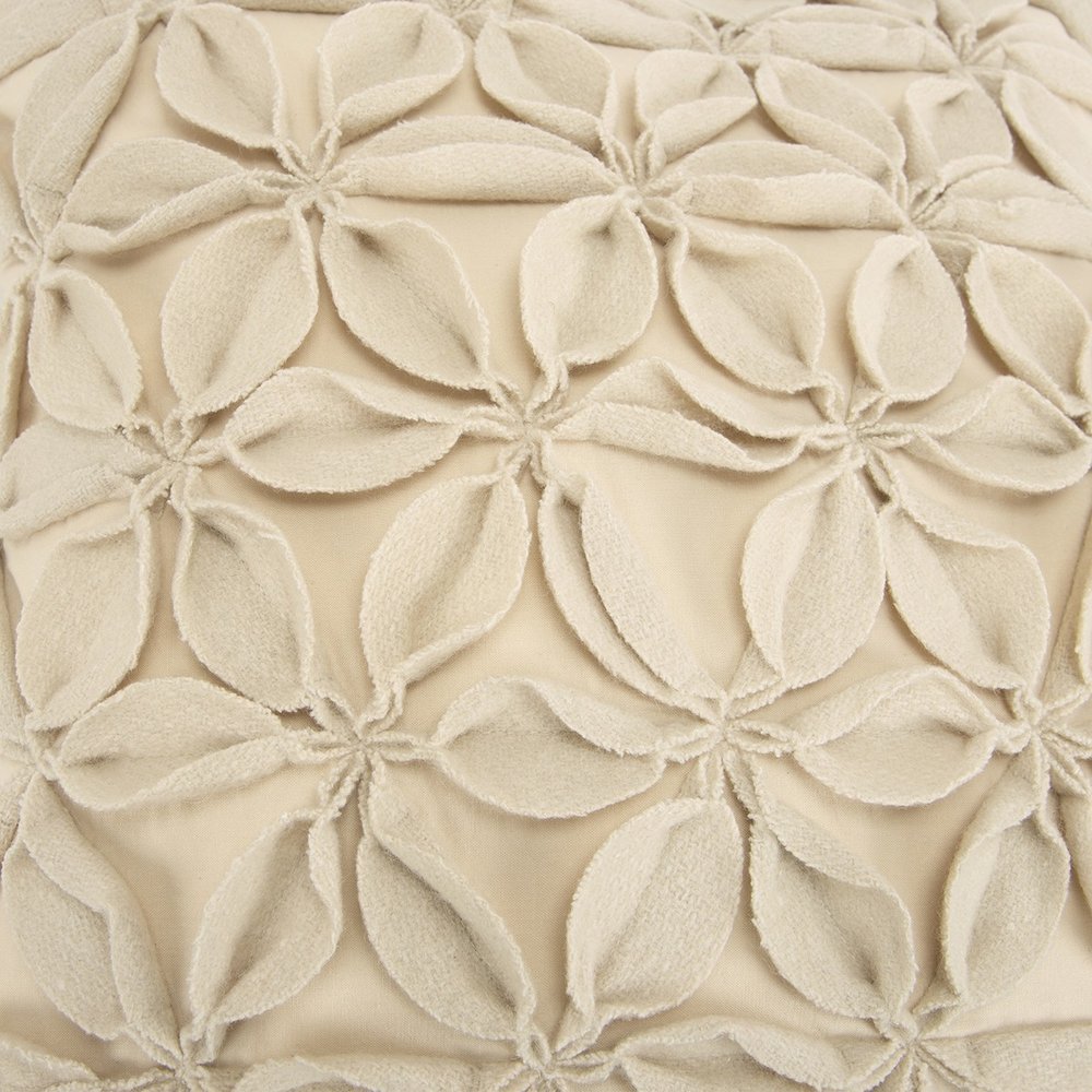Cream Pinwheel Floral Petal Down Filled Throw Pillow HomeRoots