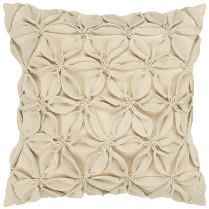 Cream Pinwheel Floral Petal Down Filled Throw Pillow HomeRoots