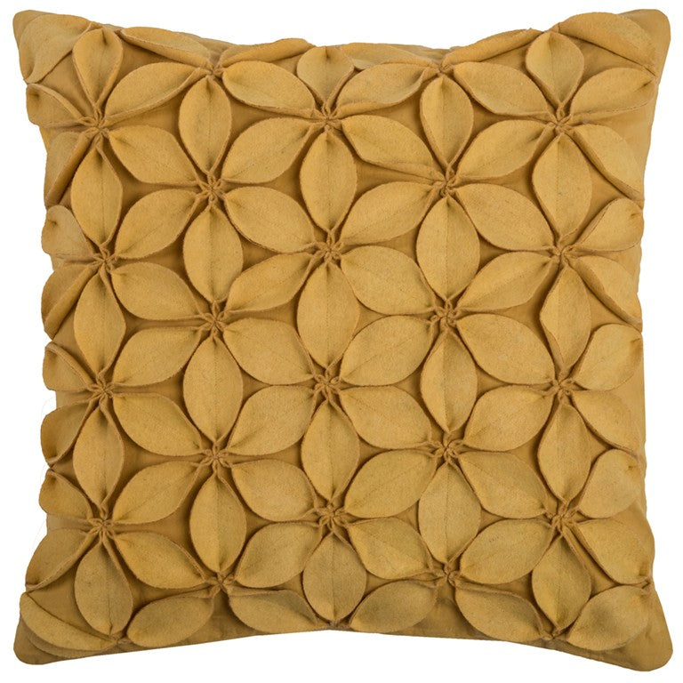 Yellow  Pinwheel Floral Petal Down Throw Pillow FurniFindUSA