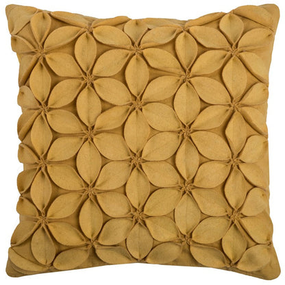 Yellow  Pinwheel Floral Petal Down Throw Pillow FurniFindUSA