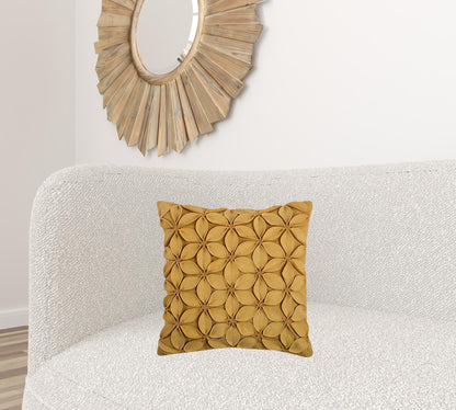 Yellow  Pinwheel Floral Petal Down Throw Pillow FurniFindUSA