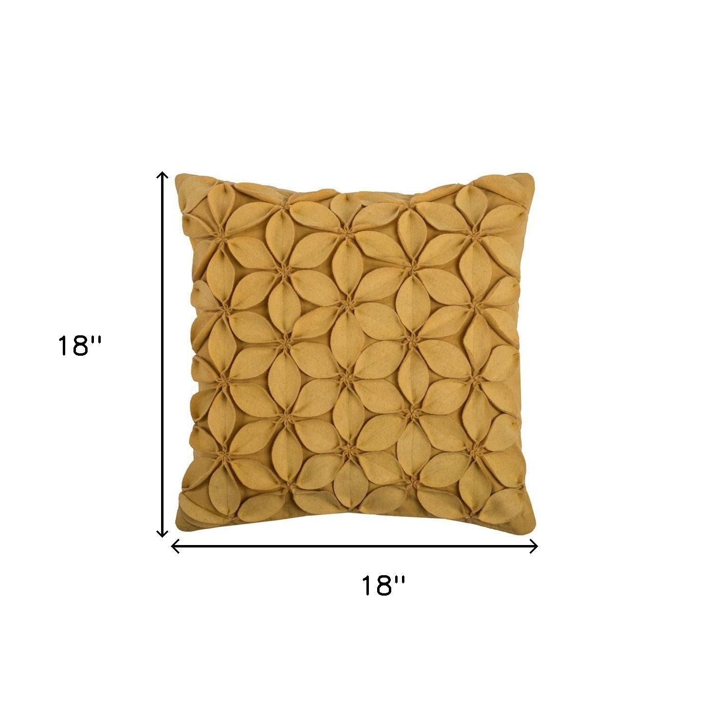 Yellow  Pinwheel Floral Petal Down Throw Pillow FurniFindUSA
