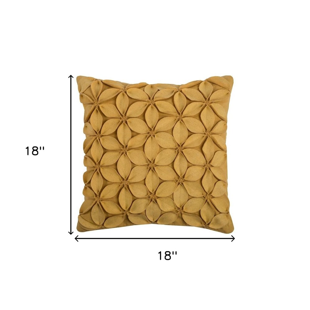 Yellow  Pinwheel Floral Petal Down Throw Pillow HomeRoots
