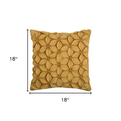 Yellow  Pinwheel Floral Petal Down Throw Pillow HomeRoots