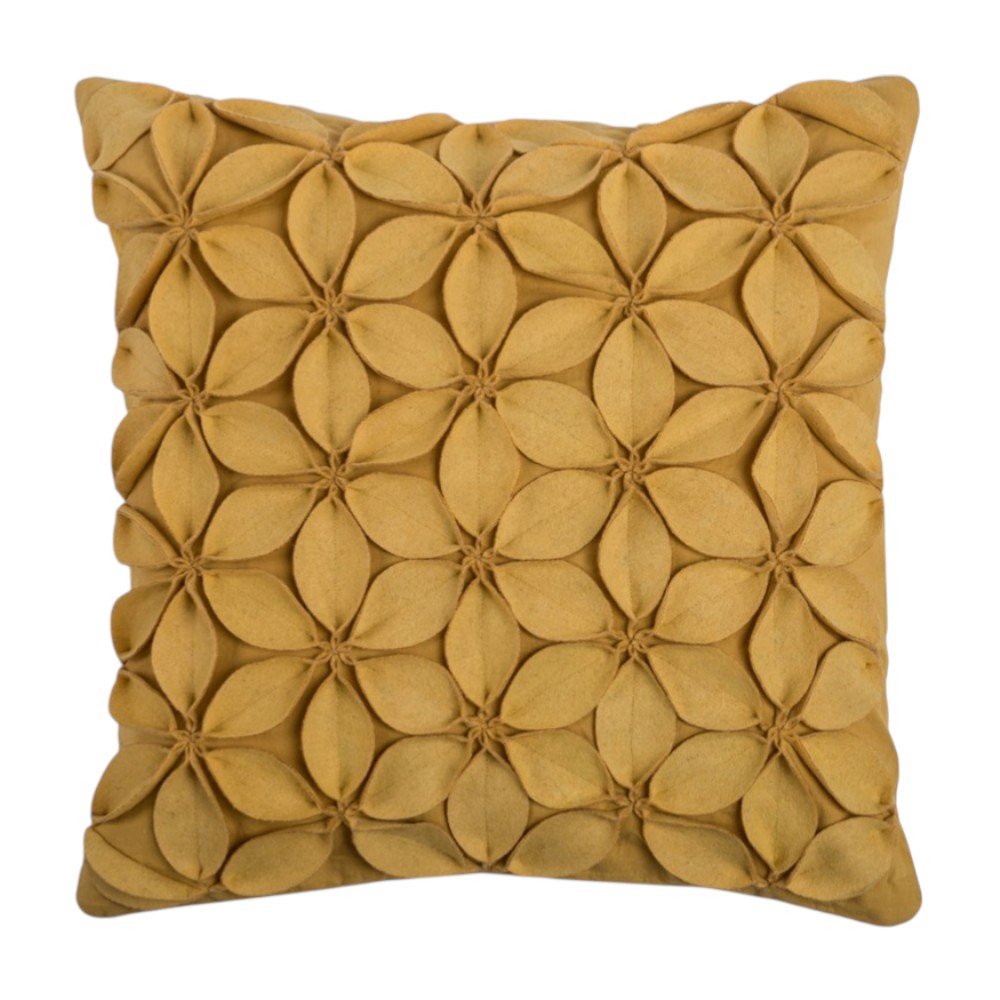 Yellow  Pinwheel Floral Petal Down Throw Pillow — view 4