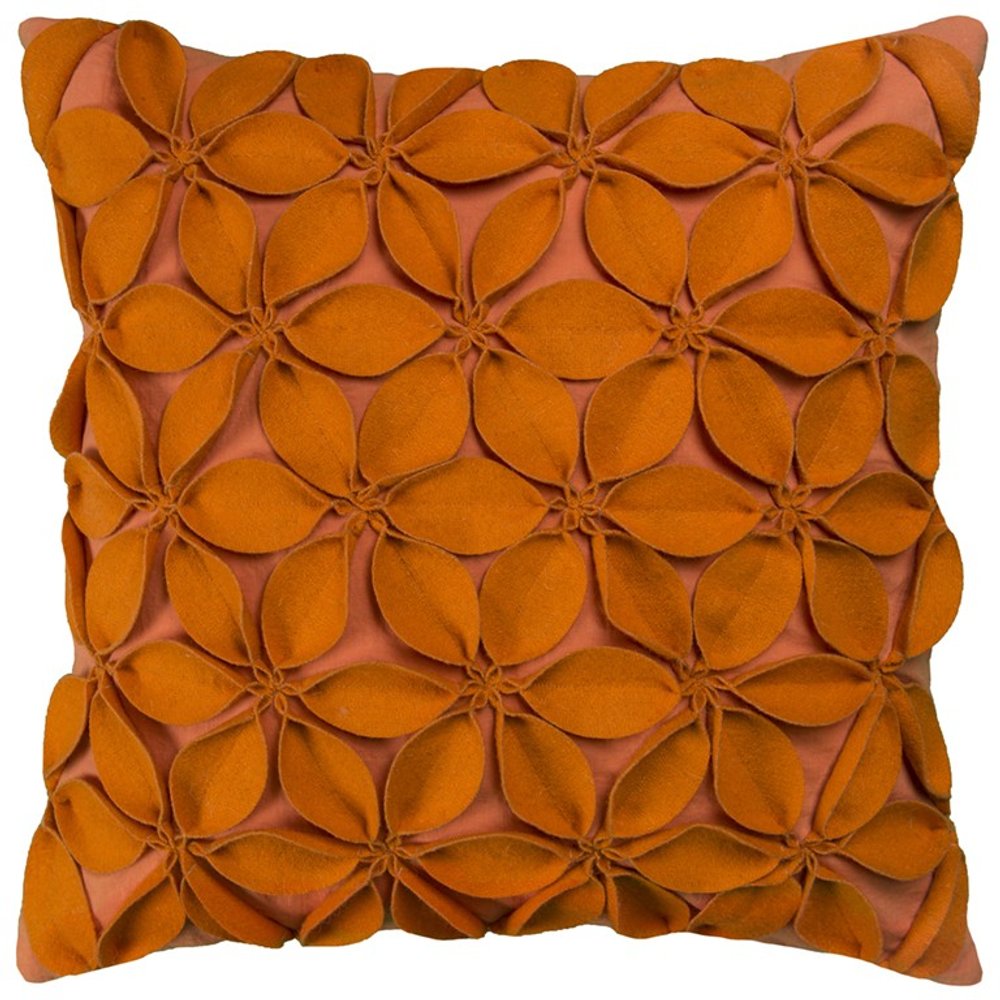 18" Orange Cotton Throw Pillow — view 1