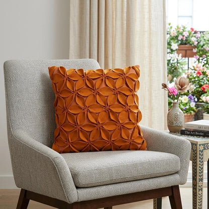 18" Orange Cotton Throw Pillow HomeRoots