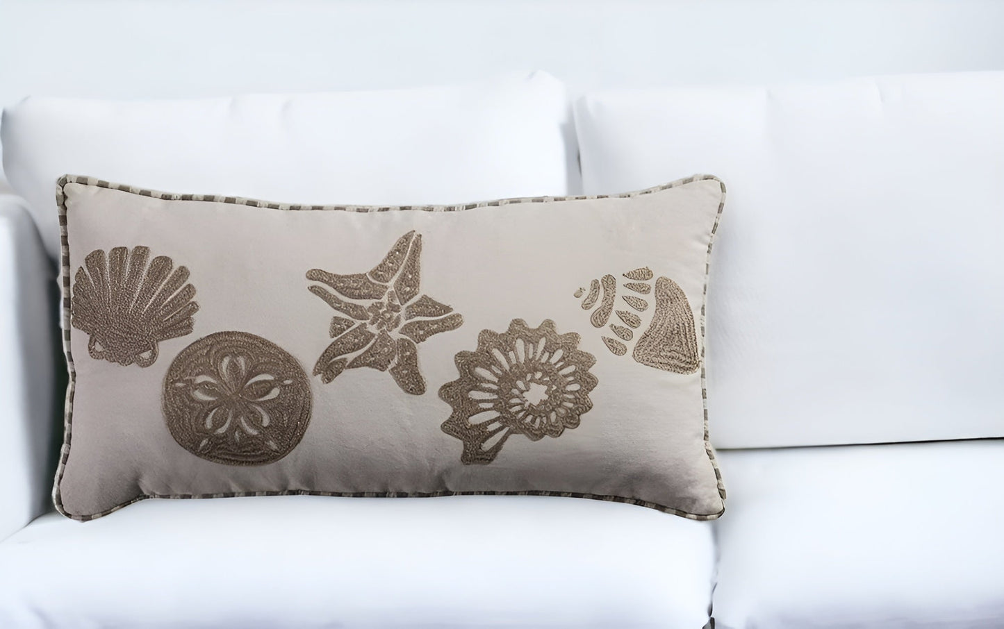 21" X 11" Khaki Cotton Throw Pillow FurniFindUSA